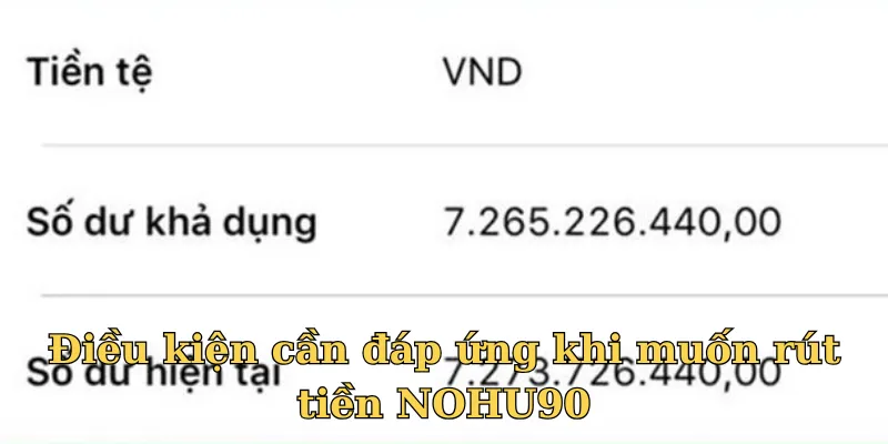 Người chơi phải đủ số dư trong tài khoản